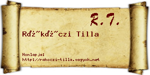 Rákóczi Tilla névjegykártya
